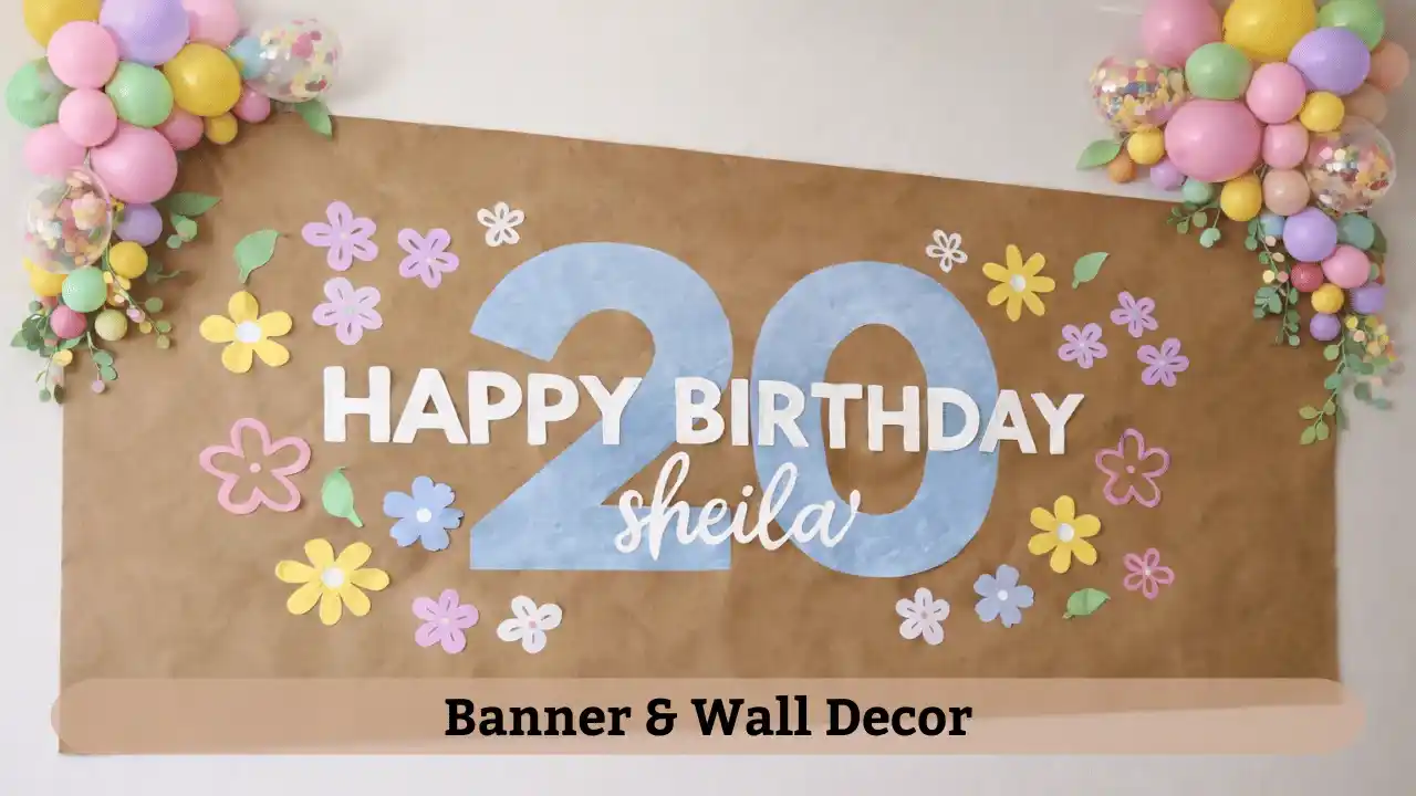 Birthday banner and wall hanging decoration ideas for home celebration.