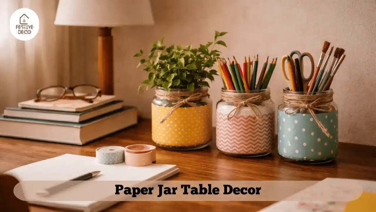 DIY paper craft ideas used for table decoration at home.