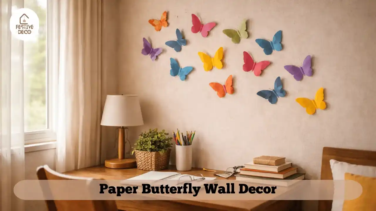 Easy DIY paper decoration ideas for bedroom wall decor in Indian homes.