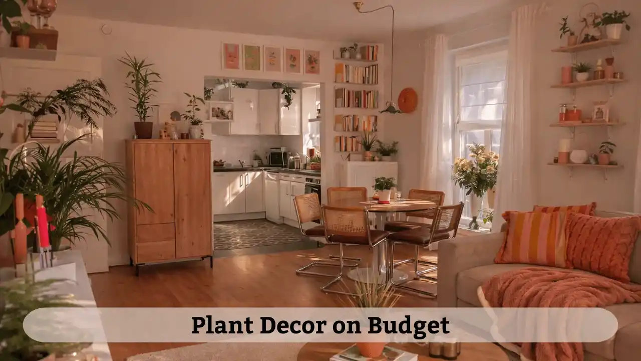 Indoor plants placed on wall shelves for simple and low budget home decoration in Indian homes.