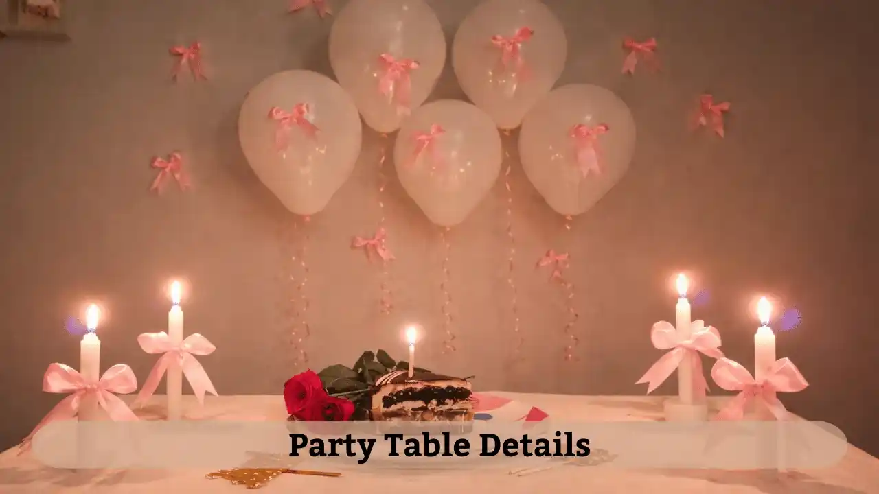 Small decorative elements like candles and fairy lights for birthday decoration at home.