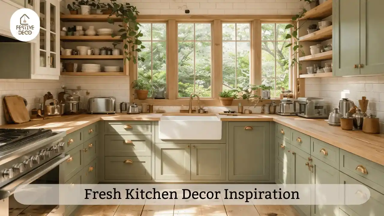 A light and airy kitchen with natural decor elements reflecting fresh kitchen decor ideas for a welcoming home.